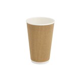thumbnail of greenbox - Riffelbecher / Coffee to go Becher 400 ml / 16 oz, Ø 90 mm, braun, innen weiß, 500 St.