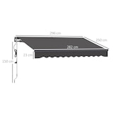 thumbnail of Outsunny toldo eléctrico retráctil con mando a distancia 3x2,5 m manivela marco de aluminio y protección UV30+ para puerta ventana gris
