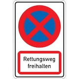 thumbnail of Schild I Kombischild Parkverbot - Rettungsweg freihalten, Aluminium RA0, reflektierend, 600x900mm, DIN 67520
