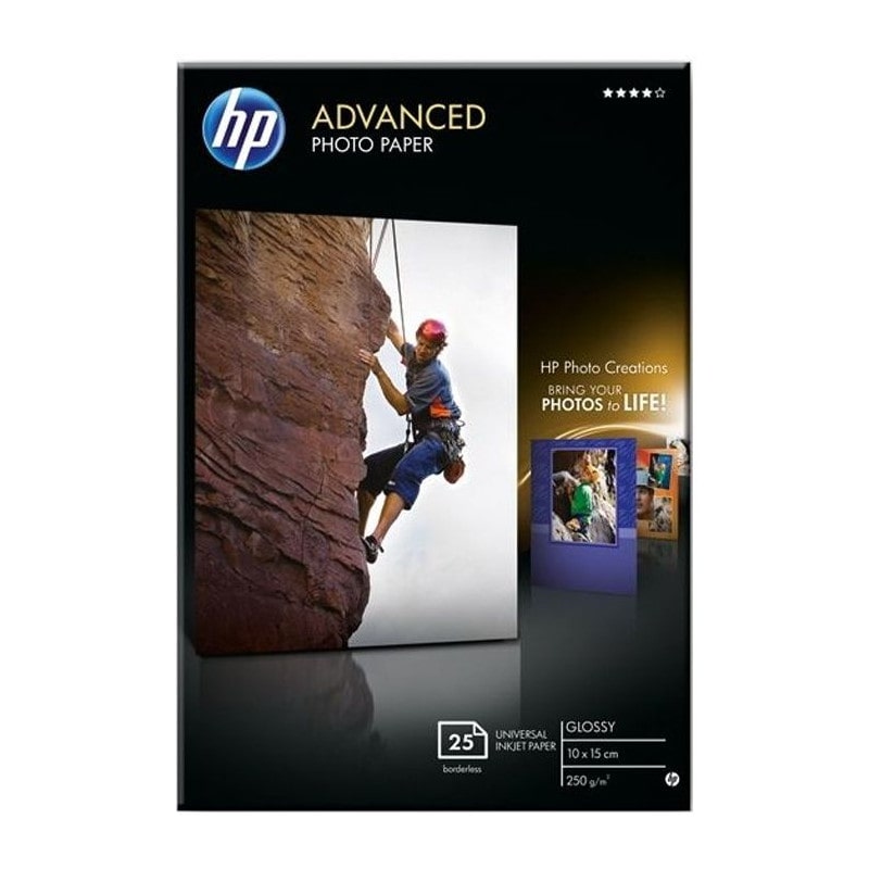 Papier Photo Hp Advanced Brillant Sans Bordure - 25 Feuilles/10 X 15 Cm