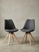 thumbnail of 2er Set Esszimmerstühle `Lund`: Skandinavisches Design, Komfortables Sitzen. Anthrazit, Material: Stoff, 49x52x87 cm | Kadima Design