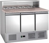 thumbnail of Gastro Kühltisch Pizzakühltisch Edelstahl | Granitarbeitsplatte | 333 L | 3 Türen | Kühltheke Profi