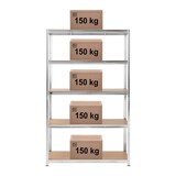 thumbnail of Helloshop26 - Étagère charge lourde 120 x 60 x 197 cm supporte 5 x 150 kg gris robuste garage atelier outils 14_0005175