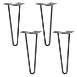 thumbnail of WAGNER Möbelbeine HAIRPIN LEGS Retro 4tlg. Set - 12 x 12 x 40 cm, Stahl, schwarz, Bein schräg&Anschraubplatte - 12824004
