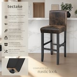 thumbnail of tectake Barkruk van kunstleer - 6-delige set oud bruin