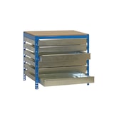 thumbnail of SimonRack Banco de Trabajo Taller, Capacidad Carga 600 kg, 842x1510x760 mm, 6 Cajones, Azul/Madera - BT-5