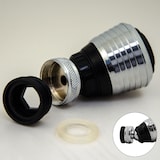 thumbnail of Wasserhahn Aufsatz 360° Schwenkbrause Perlator Sparventil Strahlregler