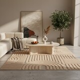 thumbnail of Teppich Esszimmer 3D Skandinavischer Boho Modern Waschbar Strapazierfähig Wohnzimmer Pflegeleicht Rosa 60x110 cm – RIGI von Kadima Design