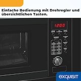 thumbnail of Exquisit Einbau-Mikrowellenherd, 20 Liter, Mikrowelle + Grill, 8 automatische Kochprogramme,EMW20.1 G schwarz