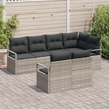 thumbnail of vidaXL 7-teiliges Garten-Sofa-Set mit Kissen Hellgrau Poly Rattan
