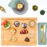thumbnail of 2 cm Dik: Houten Snijplank met Stoprand - 44x34 Massief - Bamboe Keukenplank Trancheerplank Hout