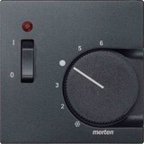 thumbnail of System M Zentralplatte, Raumtemperaturregler, anthrazit, matt, diverse Symbole, Kontrollfenster/Lichtauslass