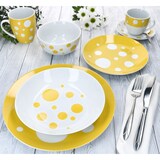 thumbnail of Pula gelb 6x Speiseteller Ø27cm Porzellan 6 Pers Platte groß Essteller Punkte