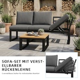 thumbnail of Merax Modulaire tuinloungeset 6-delig, verstelbare rugleuning, 2-in-1 bank & Liegefläche, met tafel & salontafel, grijs