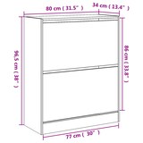 thumbnail of Helloshop26 - Armoire à chaussures range chaussures rangement meuble entrée couloir salon 80 x 34 x 96,5 cm bois d'ingénierie blanc 02_0021507