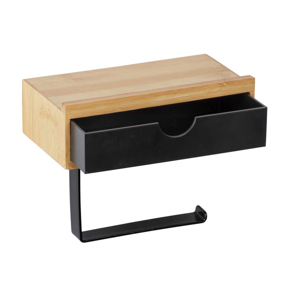 WENKO Toilettenpapierrollenhalter mit Schublade Mod. Bambusa