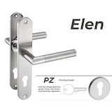 thumbnail of Langschild Drückergarnitur Edelstahl glanz poliert ELEN PZ - Profizylinder Türbeschlag