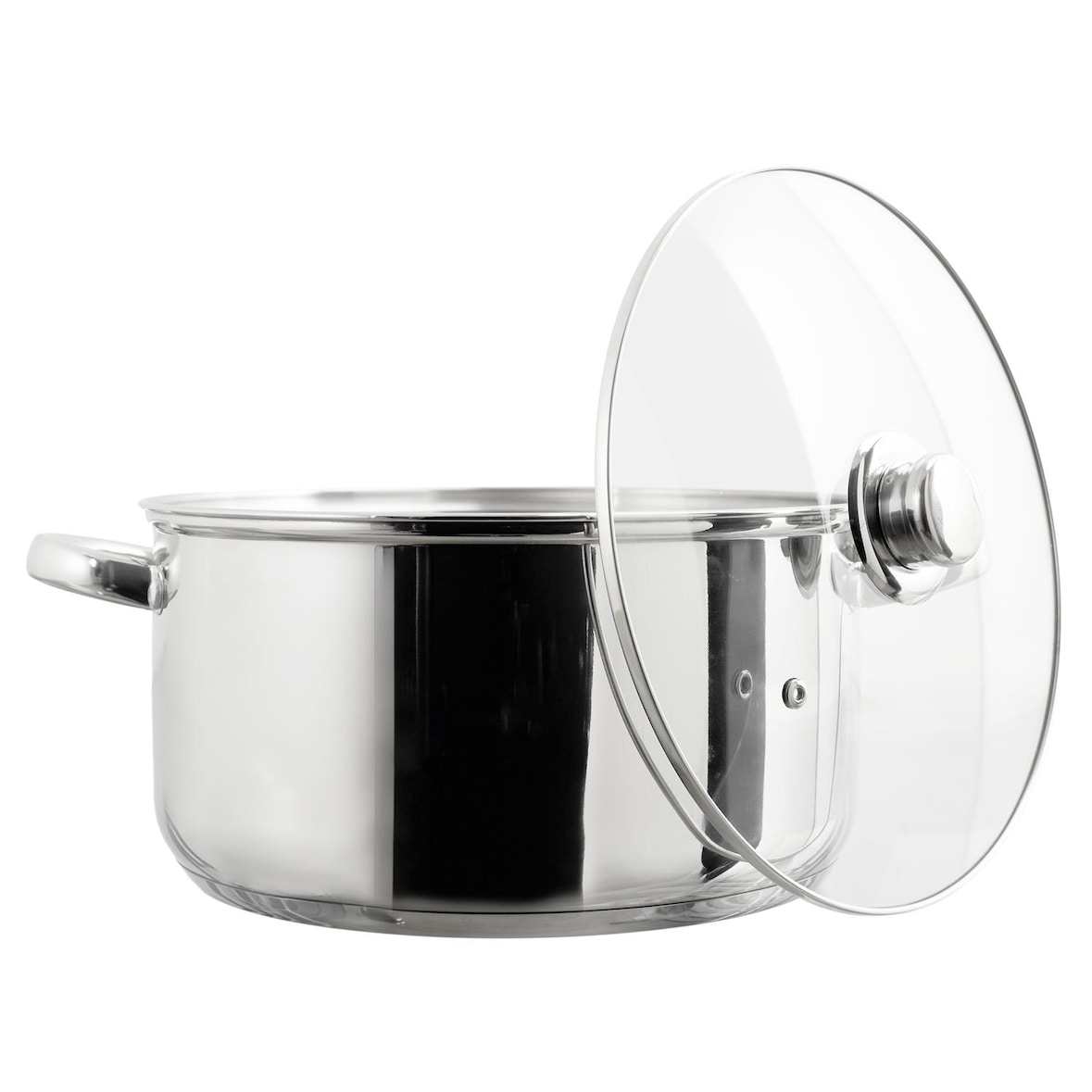 Roestvrijstalen Soeppan met Glazen Deksel - ø 26 x 18 cm - 6 Liter - Zilver