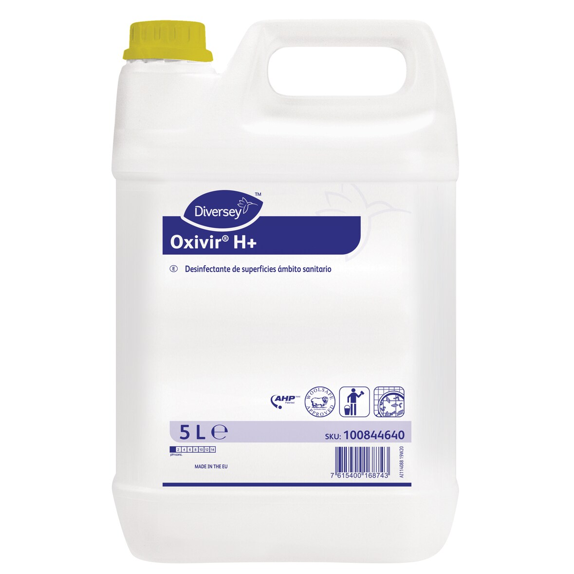 OXIVIR | H+ - Detergente - desinfectante para superficies duras no porosas en el ámbito sanitario - hospitalario - 5 L