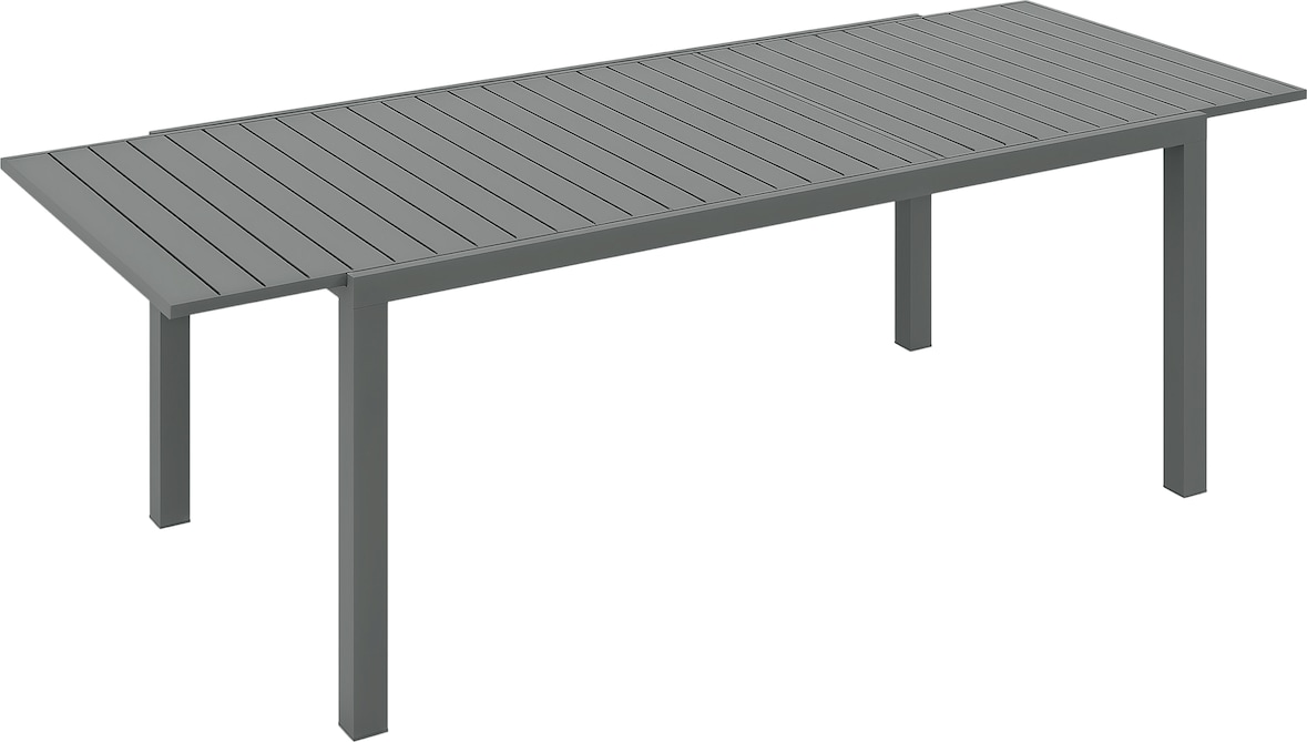 Mesa de jardín extensible mesa de comedor exterior mesa de terraza rectangular para 6 -8 personas con marco de aluminio carga 50 kg 180/240x94x73 cm