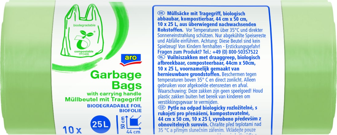 aro Müllbeutel, 25 L, 17µ, 2 Rollen x 10 Stück (20 Stück)