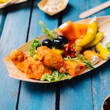 thumbnail of BIOZOYG 500 Stück Snackschalen Einwegschalen Holzschiffchen 245mm, biologisch abbaubar, für Fingerfood, Schalen aus nachhaltiger Forstwirtschaft