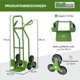 thumbnail of Treppenkarre pannensicher Stahl 120 kg 118 cm hoch mit Sicherheitsgriffen Treppensackkarre in grün