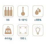 thumbnail of Vinoteca Vinobox 96 Pro 96 botellas, de 5 °C a 18 °C, 85 W, 6 baldas y 1 cajón