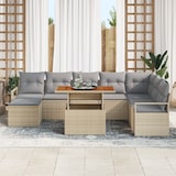 thumbnail of vidaXL 9-teiliges Gartenmöbel-Set mit Kissen in Beige aus Poly Rattan und Akazie