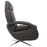 thumbnail of Relaxsessel HWC-L11, Design Fernsehsessel TV-Sessel Liegesessel, Liegefunktion drehbar, Voll-Leder ~ schwarz