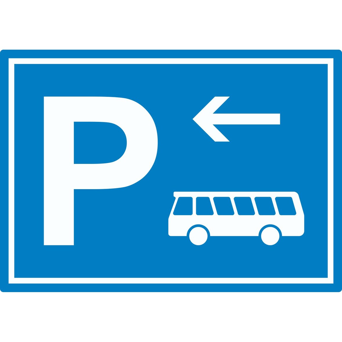 Bus Reisebus Parkplatz Aufkleber mit Richtungspfeil links waagerecht A2 (420x594mm)