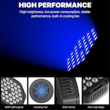 thumbnail of 2 Focos com 36 LEDs RGB, Luz de Discoteca com Controlo DMX e Activação de Som, Iluminação de Palco (2 Peças)