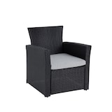 thumbnail of METRO PROFESSIONAL Salotto da esterno Brantford 4 pezzi, polyrattan/poliestere, 2 poltrone singole, 1 divano a 2 posti, 1 tavolino, nero