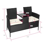 thumbnail of tectake Wicker tuinbank met tafel - zwart/beige - 404557