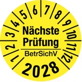 thumbnail of Dreifke® Jahresprüfplakette, Nächste Prüfung BetrSichV, gelb/sch - 30 mm Folie selbstklebend, 10 St