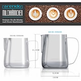 thumbnail of Arendo Edelstahl Milchkännchen mit Messskala - Milchkanne zum Aufschäumen von Milchschaum