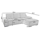 thumbnail of Canapé d'angle convertible moderne avec coffre en tissu Abel