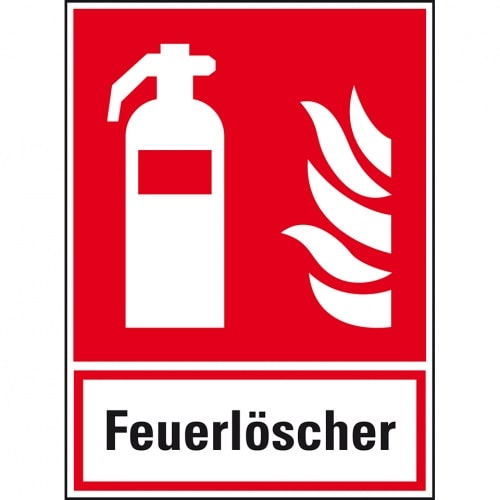 Aufkleber I Brandschutz-Kombischild Feuerlöscher, Folie, selbstklebend, 200x270mm, ASR A1.3, DIN EN ISO 7010 F001
