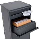 thumbnail of Caixa de encomendas HWC-G80, caixa de encomendas Caixa de correio em pé Caixa de correio tamanho L ~ antracite galvanizado