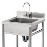 thumbnail of Gasfrit – Pia de aço inoxidável com 1 cuba e torneira 550 x 550 x 800 mm desmontável | Pia industrial com pés | Cuba para cozinha