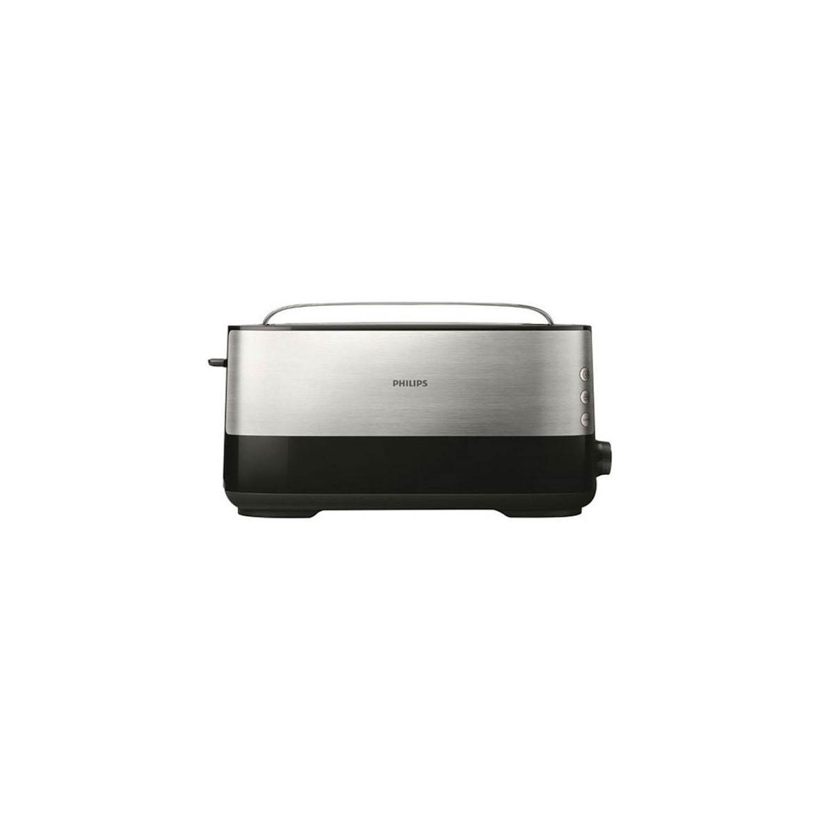 Grille-pain 1 Fente Ultra-large 1030w Inox/noir Fonction Décongélation Usage Non Intensif Philips