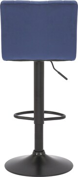 thumbnail of Décoshop26 - Set aus 2 drehbaren Barhockern höhenverstellbar gesteppter Sitz in blauem Samt und schwarzem Metall 10_0004224