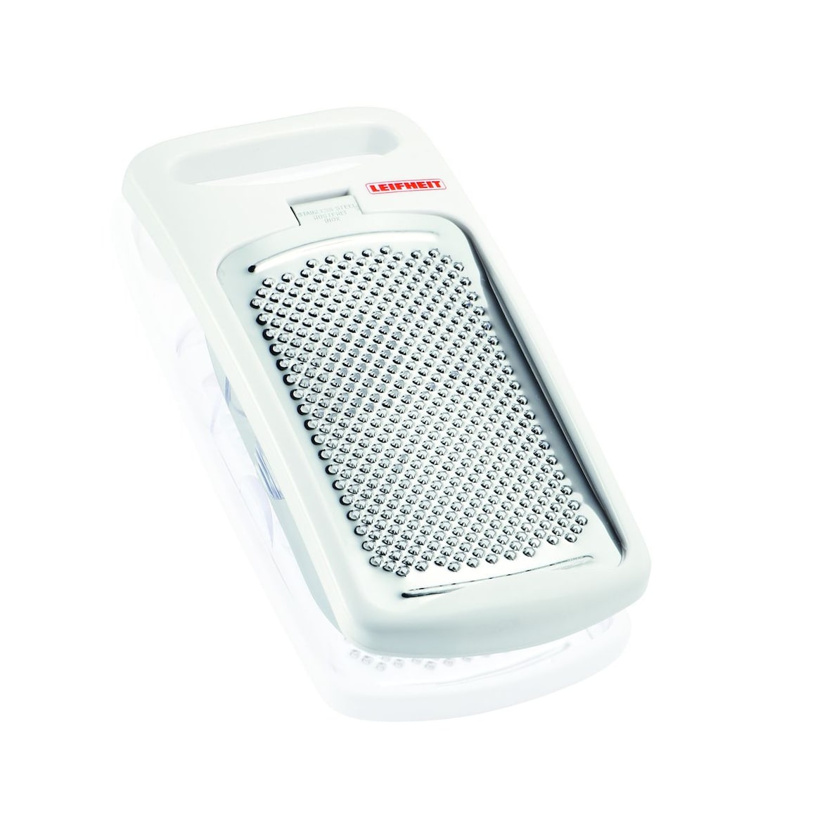 LEIFHEIT Edelstahl Kunststoff Muskatreibe Nussreibe Reibe Muskat fein