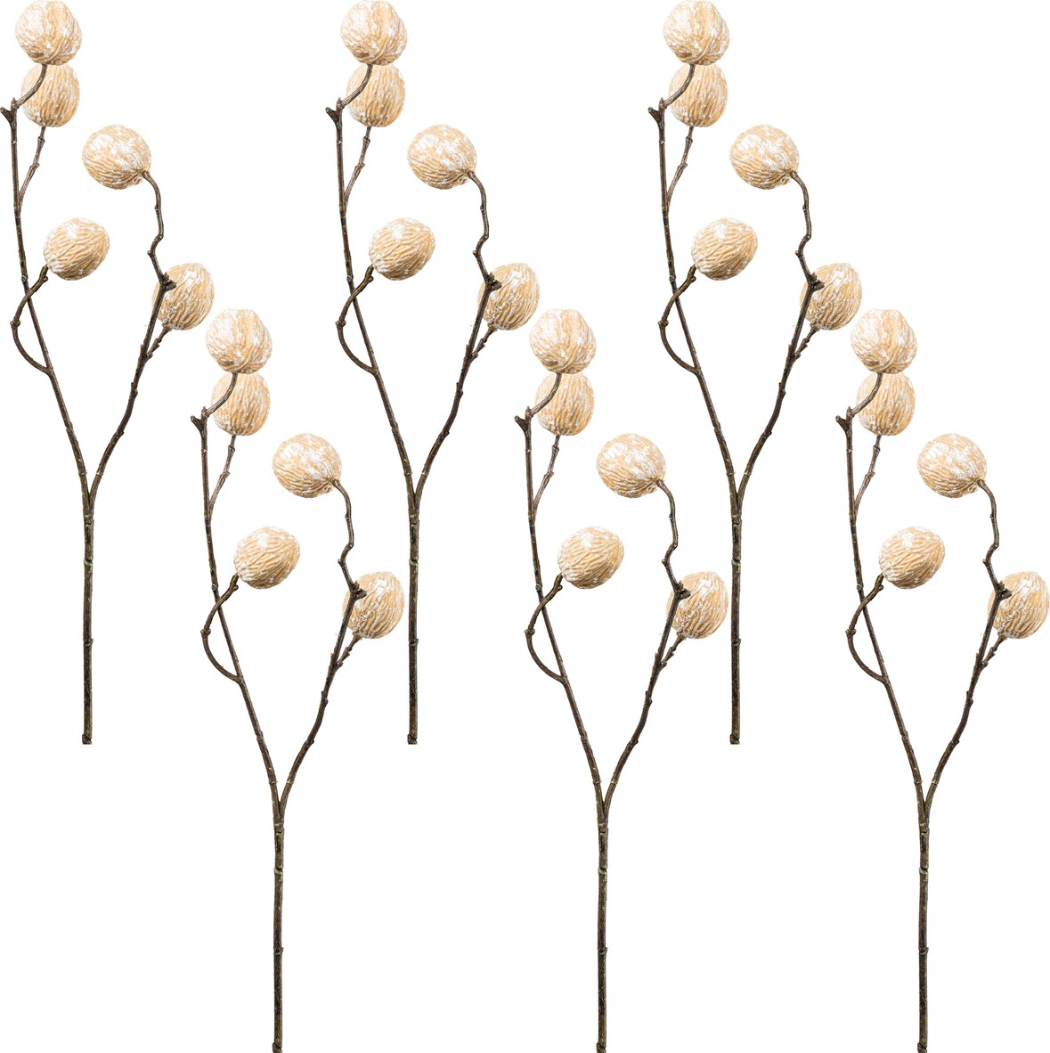 CREATIV green künstliche Pflanze Walnusszweig, 68cm, natur, 6er Set