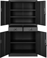 thumbnail of tectake Armoire métallique de classement avec 2 tiroirs 40 x 90 x 180 cm - noir - 402939