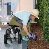 thumbnail of Relaxdays fahrbarer Gartensitz, höhenverstellbar, 150 kg, Stauraum, Rollsitz Gartenarbeit, Stahl, Luftreifen, schwarz