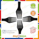 thumbnail of DayBays 100 Stk. Plastikgabel Mehrweg 18 cm Plastik Schwarz Spülmaschinenbeständig