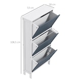 thumbnail of HOMCOM mueble zapatero estrecho armario zapatero alto con 3 cajones abatibles para 6 pares de zapatos para entrada pasillo 53x18x108,5 cm gris