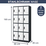 thumbnail of Schließfachschrank Spind BERN - 12 Fächer, Etikettenhalter | Wertfachschrank Umkleideschrank Metall Kleiderspind, 185x90x40cm Anthrazit-Weiß