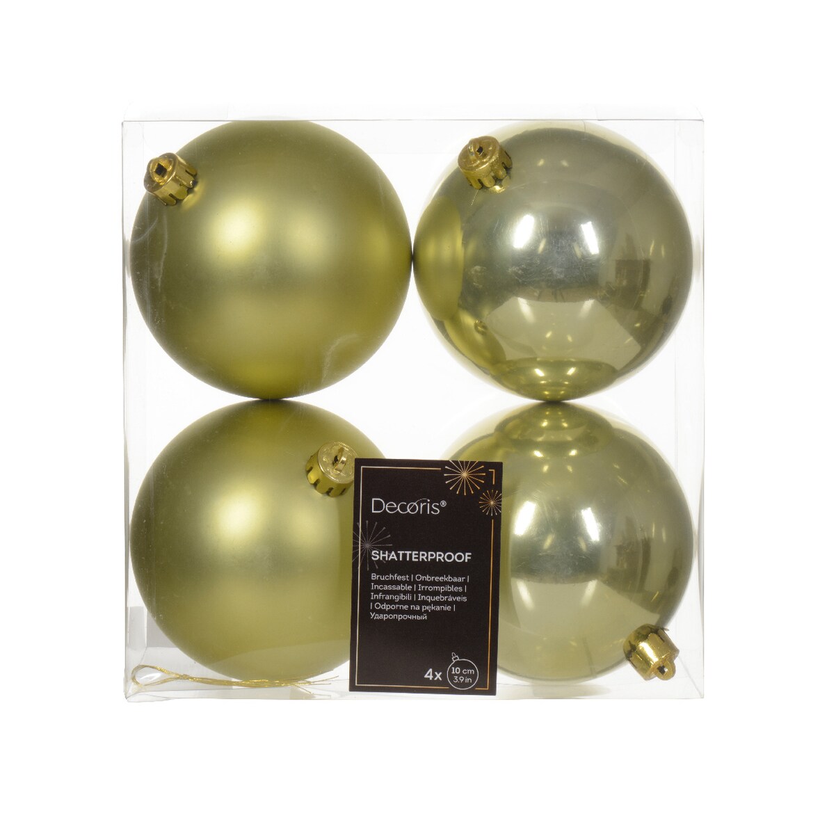 4 Weihnachtskugeln Kunststoff 10cm klassisch & bruchsicher Christbaumkugeln Weihnachtsbaumkugeln Christbaumschmuck Weihnachtsbaumschmuck Pistaziengrün